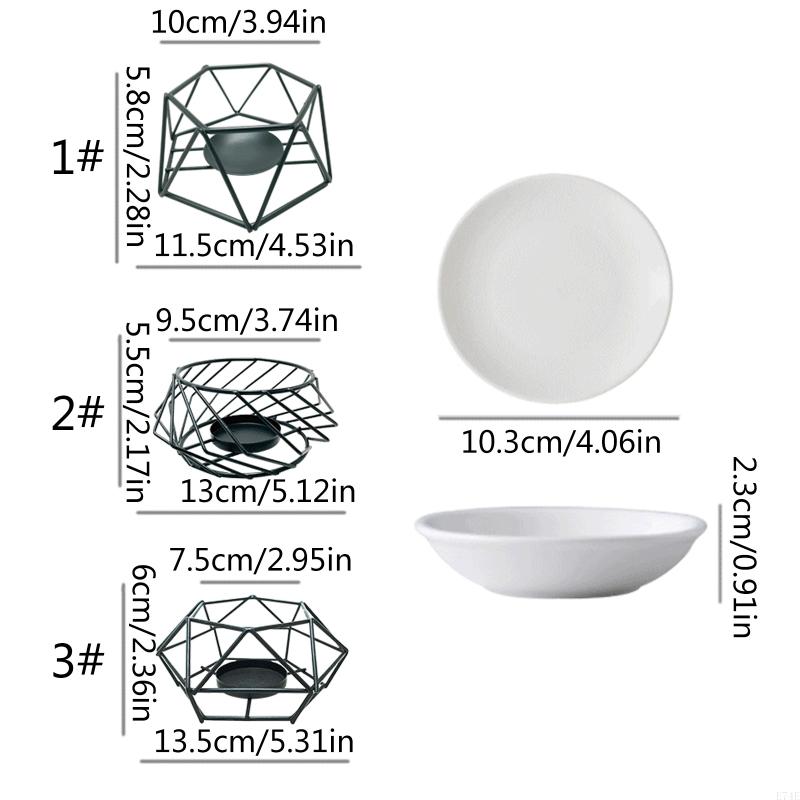 E74E Noordse geometrische kaarsenhouder Smeedijzeren kandelaar met wierookgerecht voor thuisbasis Verjaardagsfeestje Desktop