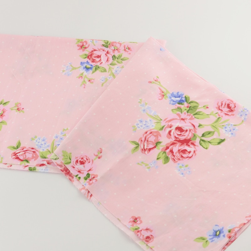 Cotton Fabric Bedding Clothing Patchwork Scrapbooking Home Textile Decor Teramila Fabrics Quilting Doll Sewing Cloth Pink Flower
