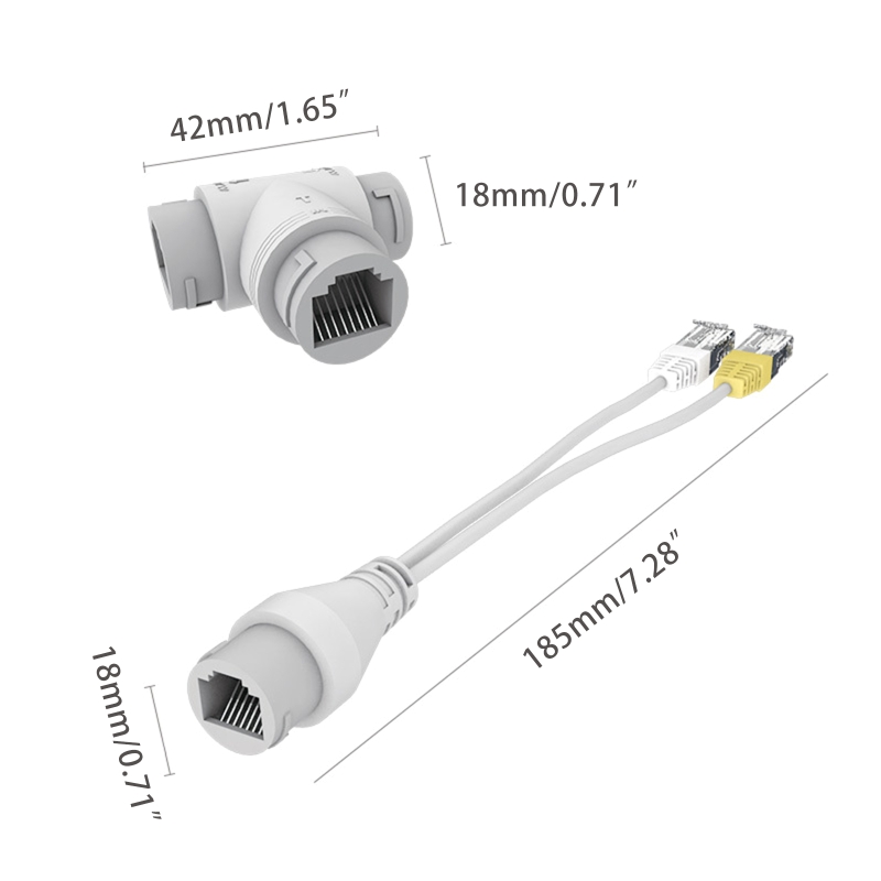 POE Splitter 1-tot-2 Besparing Netwerkkabel Drieweg RJ45 Connector Voor Beveiligingscamera Router Draadloze Beveiligingscamera