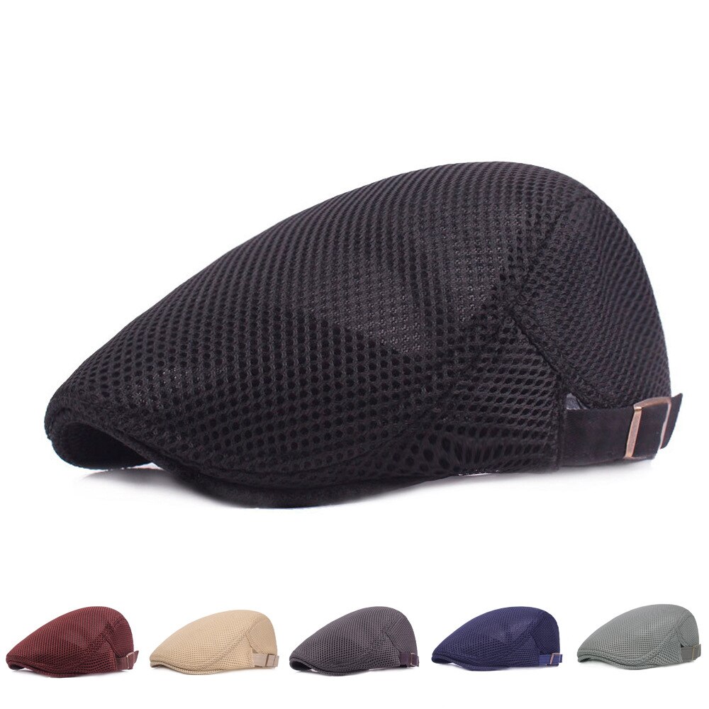 Summer Mesh Beret Hats for Men Women Casual Unisex Denim Beret Caps OutDoors Flat Cap