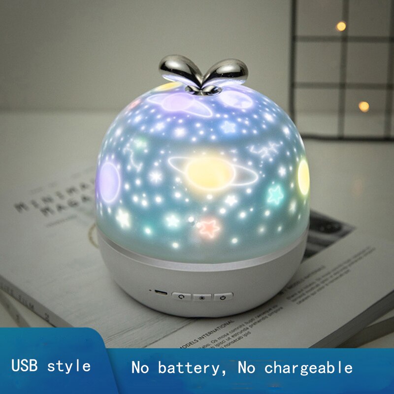 Star Night Light Projector Constellation Night Lamp Bedroom Nightlight Kids Baby Children Room Light Bluetooth Speaker Music: B USB