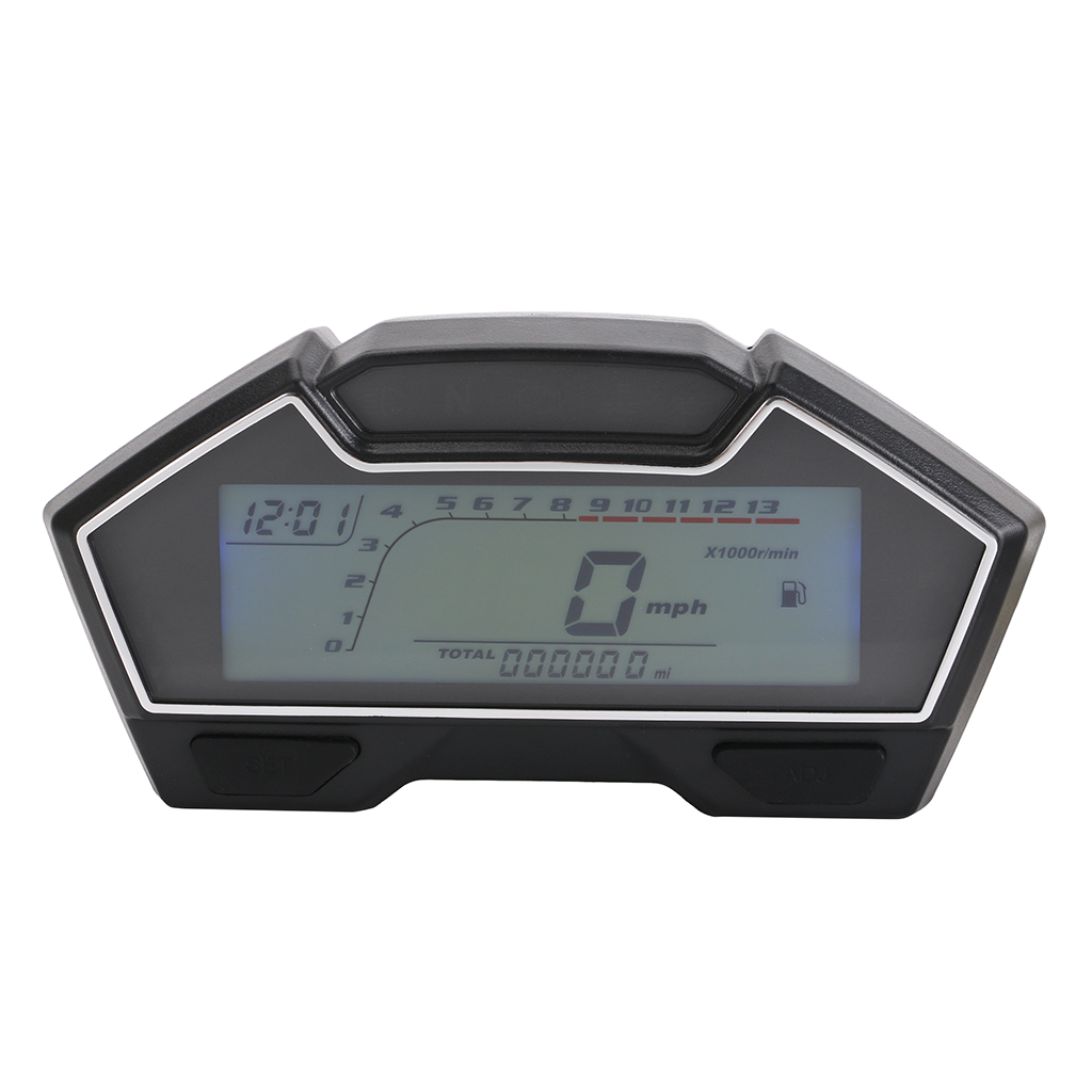 Digital LCD Odometer Speedometer Tachometer Fuel Level Display