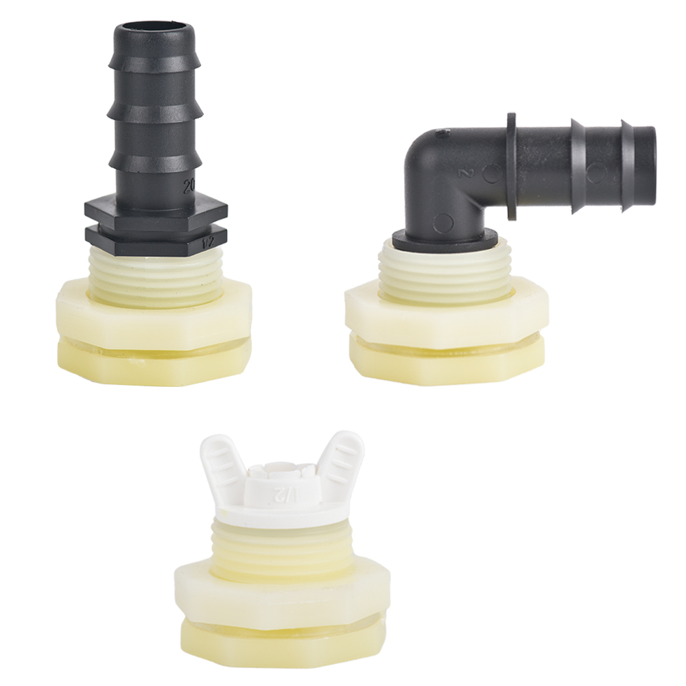 1/2 3/4 Zoll PVC-Schott-Wassertank-Anschluss-Adapter, passend für Stecker, Montage, Entwässerung für Regenfässer, Aquarien