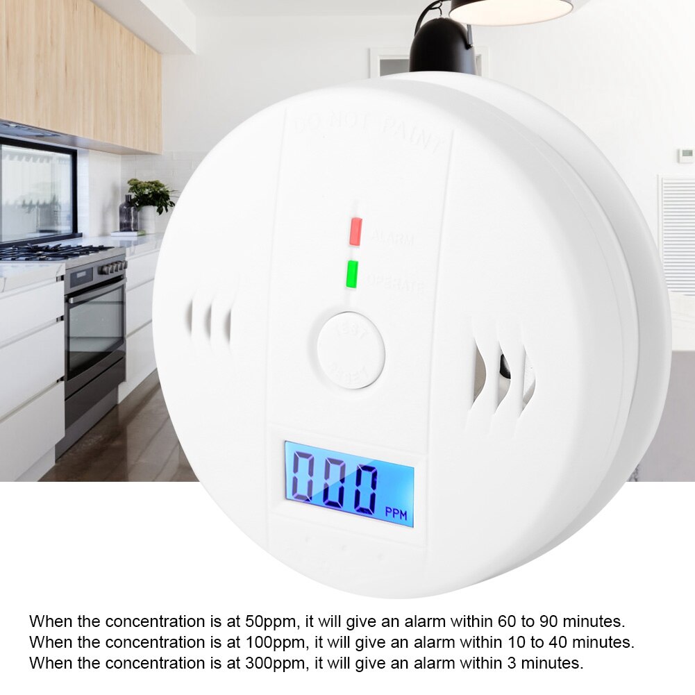 Carbon Monoxide Alarm CO Smoke Intelligent Sensor Poisoning Gas Warning Detector