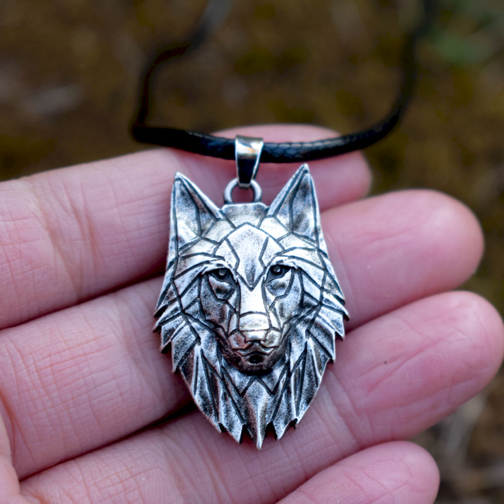 SanLan 1pcs Geometrische origami wolf ketting wild dier ketting