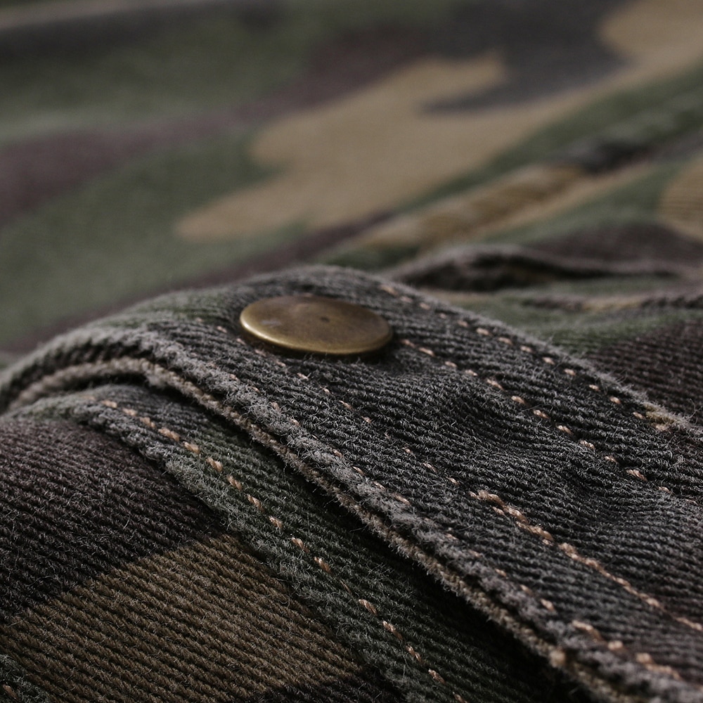 Denim skjorte herre camouflage jean langærmede casual skjorter af høj kvalitet hip hop streetwear sportstøj overalls outwear