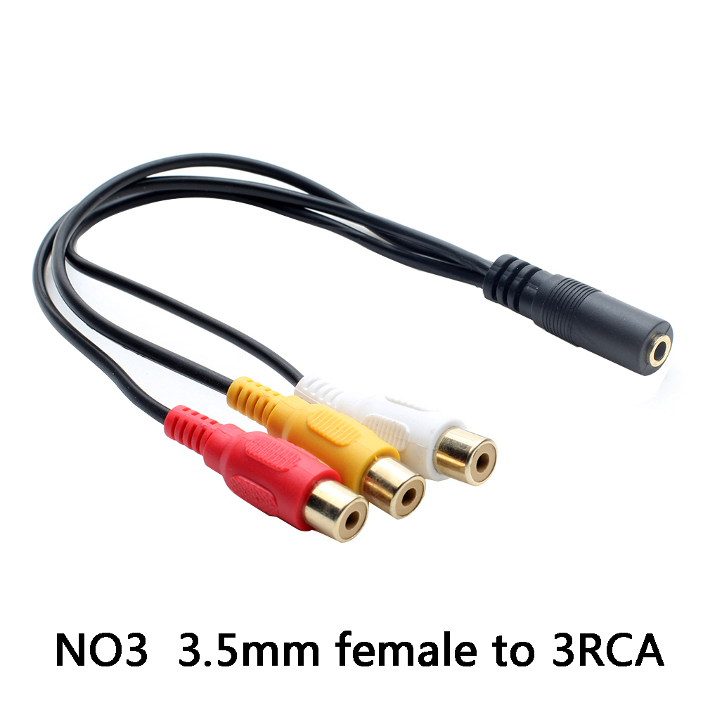 Cable de salida de Audio y vídeo, accesorio de 3,5mm a RCA, AV, AUX, 3RCA, Jack a, 6RCA, divisor, AV, TV, DVD, adaptador