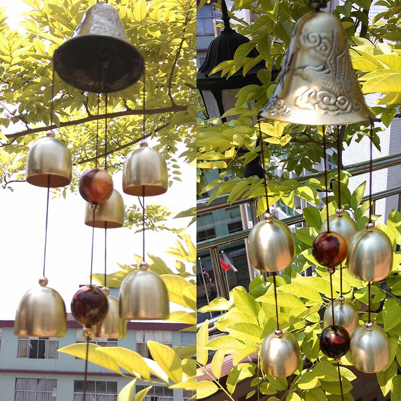 Campanas de viento para Salón al aire libre, jardín antiguo increíble, campanillas de 8/12 tubos de cobre, campanas de la capilla, decoración de hogar para colgar en la pared: 6 Bells