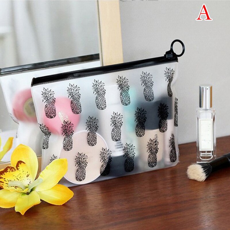 transparent Kleine Frauen Kosmetik Tasche Reise Funktion machen-hoch fallen Reißverschluss machen-hoch Veranstalter Lagerung Beutel Toilettenartikel Schönheit Waschen Tasche: Ananas