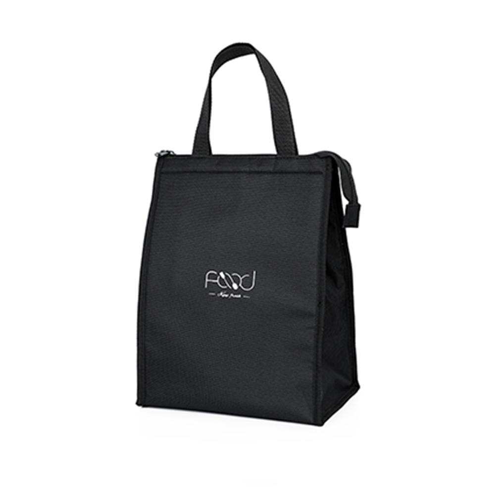 Sac à déjeuner de pour les femmes refroidisseur Portable main fermeture éclair sacs alimentaires étanche pique-nique voyage petit déjeuner déjeuner Thermo sac: Black-L