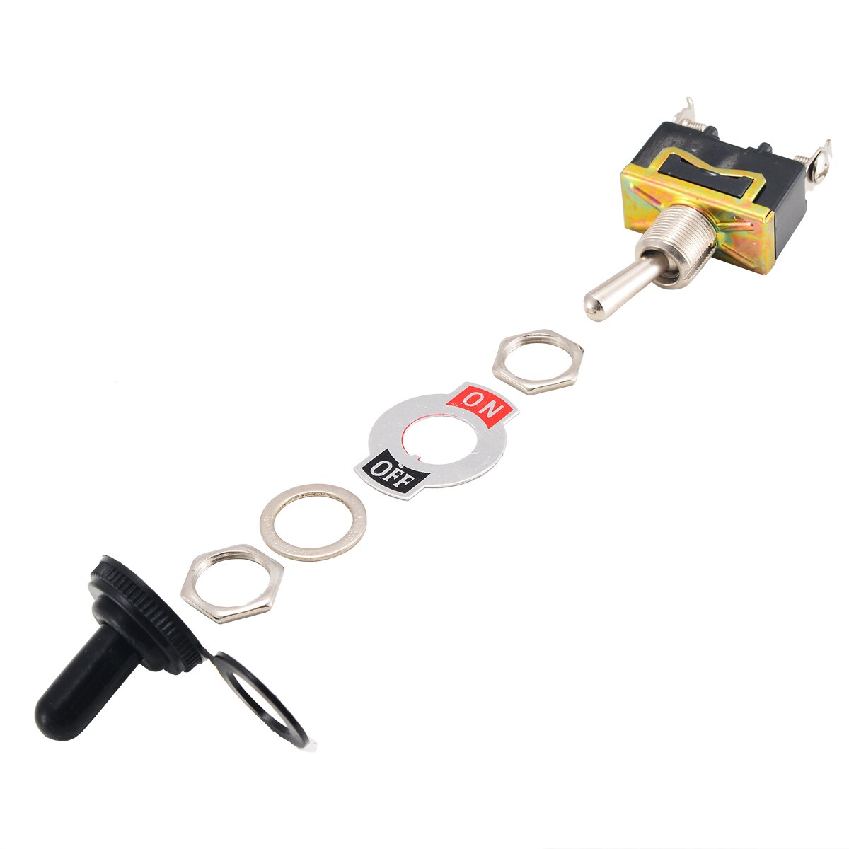 5 uds Metal servicio pesado basculante interruptor de palanca 2 Pin/OFF impermeable de Mayitr eléctrico interruptores SPST 15A 250V