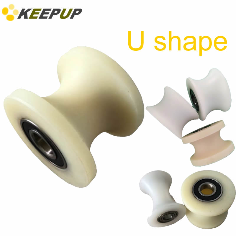 U-groef nylon katrol U-vormig Spoorwiel diameter 40 mm 50 mm 60 mm 70 mm 80 mm 120 mm Verschillende maten Geleidingsrol steunrol