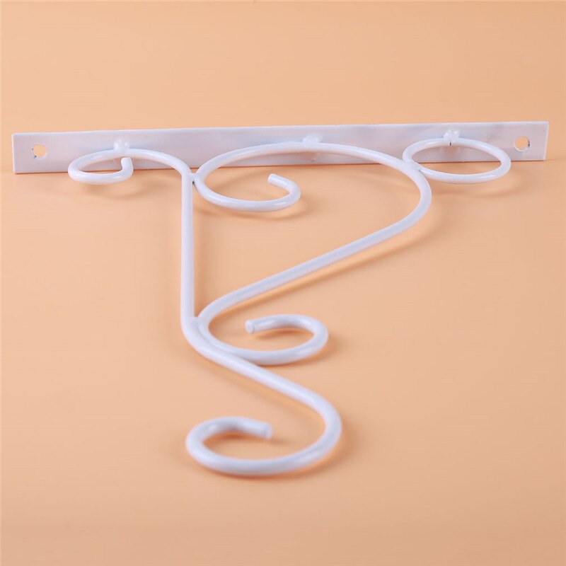 Support de Pot de fleurs en fer, applique murale de jardin, support de Pot de plantes, crochet, décoration de porte de maison: white