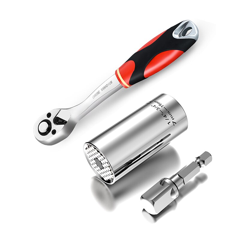 7-19mm universal momentnyckelhuvud set hylshylsa borrmaskin spärrbussning nyckel magisk nyckel grepp handverktyg gör-det-själv-verktyg yl: 3 l 8 skiftnyckelxhylsa