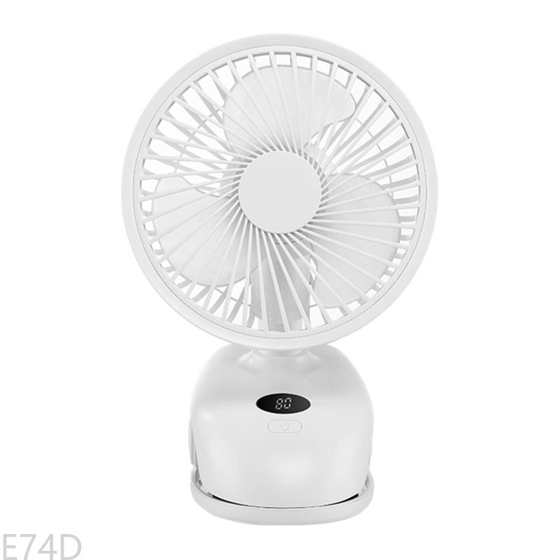 E74D Clipe no ventilador 4 velocidades ventilador pequeno com um forte fluxo ar livre Fan 3600mAh USB: BRANCO
