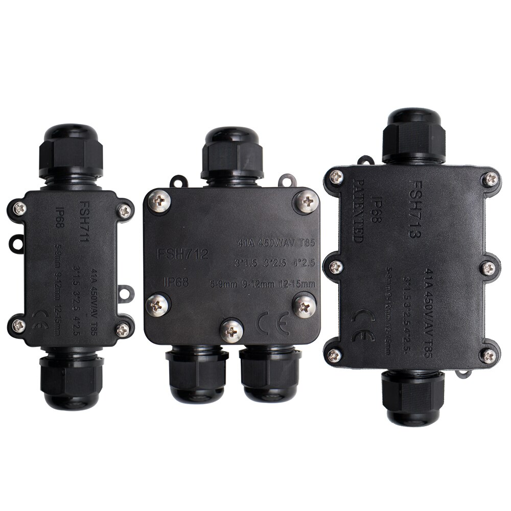 Makerele Waterproof Junction Box IP68 2 Way 450V 41A Plug Line M20 Coaxial Underground Electrical Wire Range 5 to 15mm