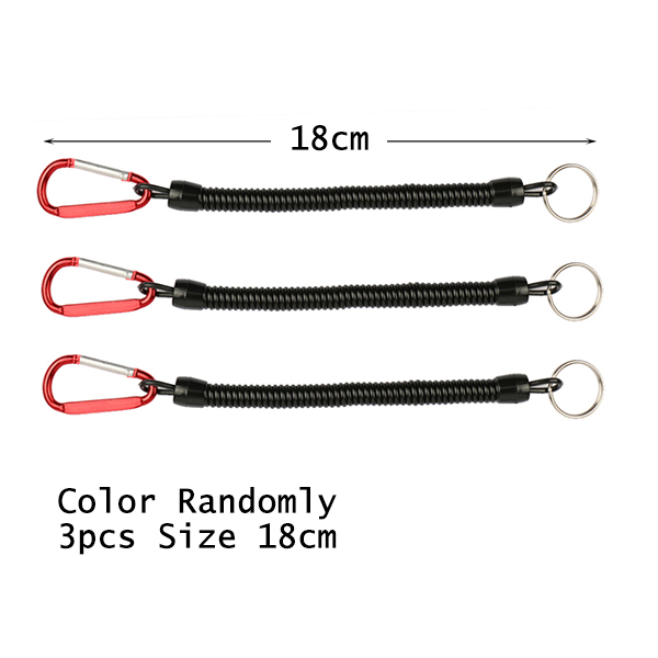Goture 3pcs Fishing Lanyard 12cm/15cm/18cm Boating Fishing Rope Retractable Coiled Tether with Carabiner for Pliers Lip Grips: 3pcs size 18cm
