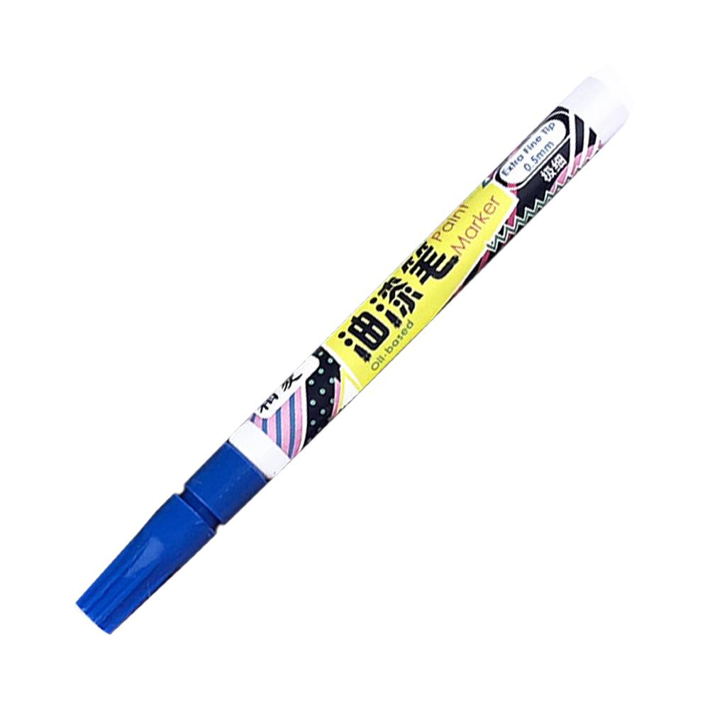 Maling pen 0.5mm fint nål højglans pen permanent maling markør papirvarer dæk vandbaseret premium fyld papirvarer: Blå