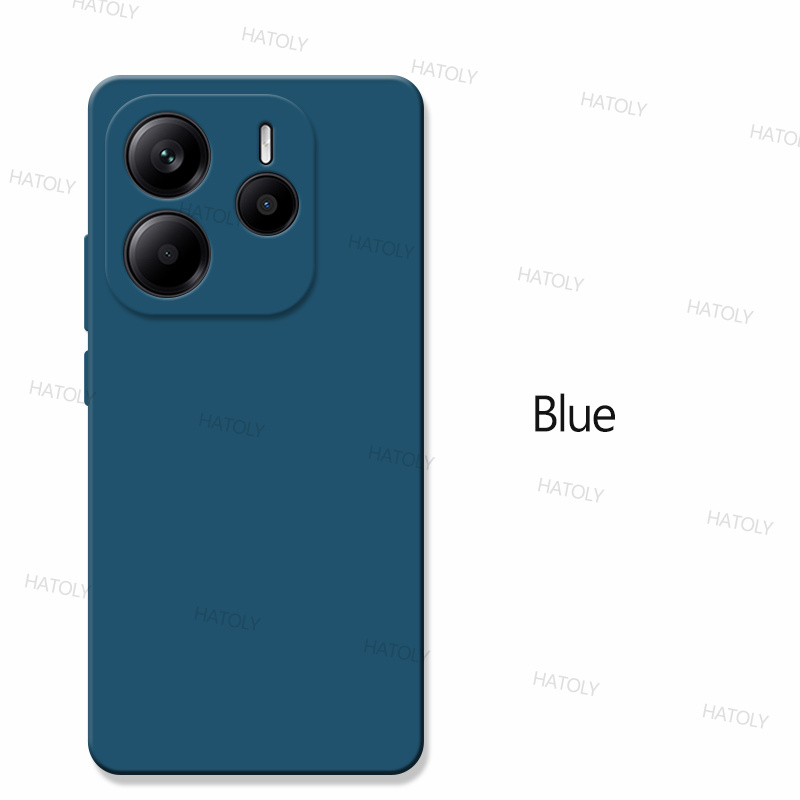 For Xiaomi Redmi Note 14 4G Case Xiaomi Redmi Note 14 4G Cover TPU Shockproof Liquid Silicone Phone Case Xiaomi Redmi Note 14: Blue / For iPhone 16 Pro