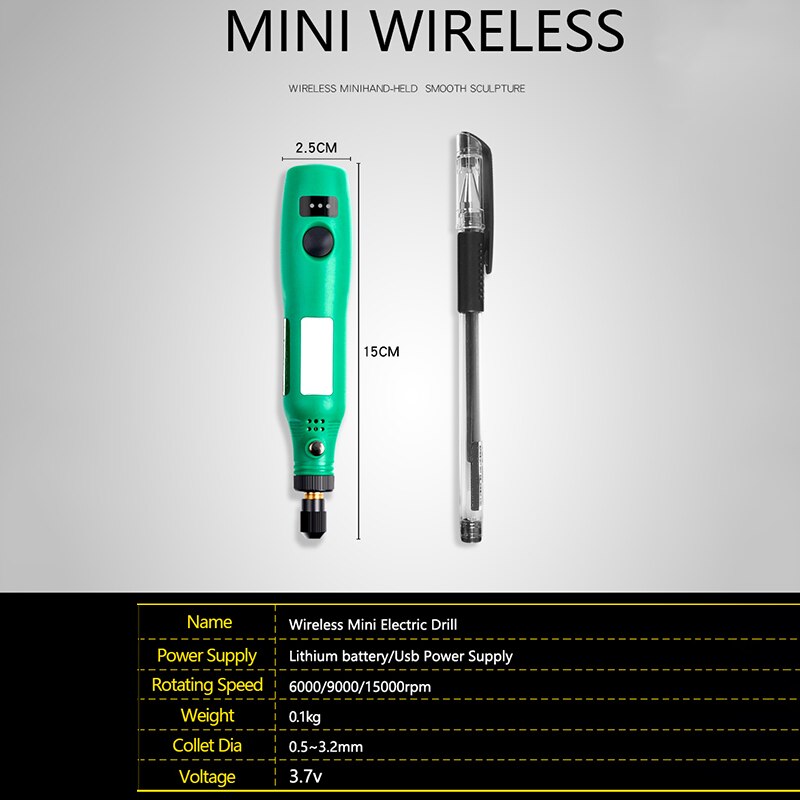 Accuboormachine Gereedschap Elektrische Mini Boor Slijpen Accessoires Set 3.6V Draadloze Mini Graveren Pen Voor Dremel Gereedschap