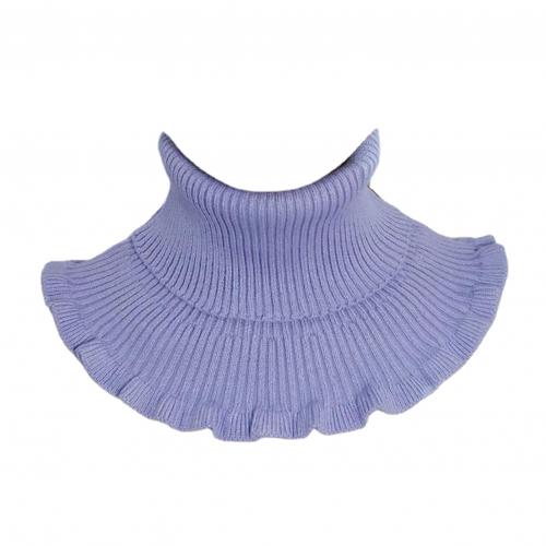 Collier à col roulé pour femme, couleur unie, écharpe tricotée respirante, guêtre de cou: Violet clair