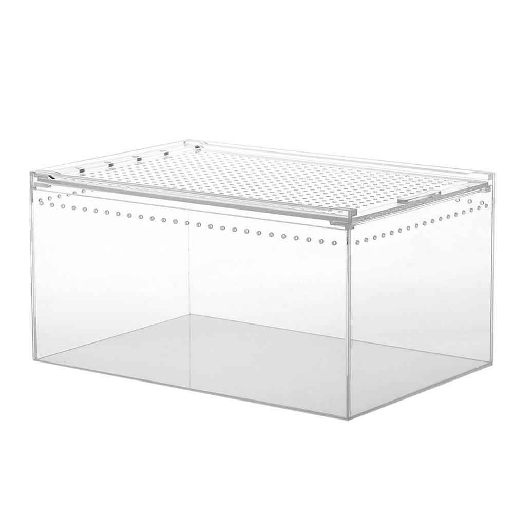Acrylic Reptile Breeding Box Transparent Spider Lizard Caterpillars Snail Acrylic Assembled Insect Breathable Terrarium: 30x20x15CM