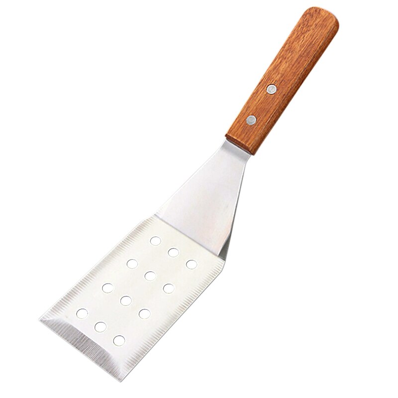Trehåndtak rustfritt stål grillbiff pizza bakespade pizza spade ostspade
