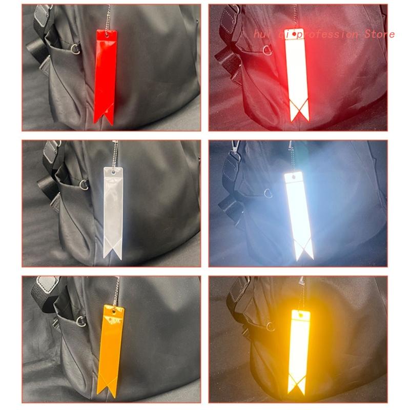 Riflettore con catene portachiavi riflettente ciondolo riflettente in PVC ciondolo riflettore per bambini per zaino da ciclismo per borsa da scuola