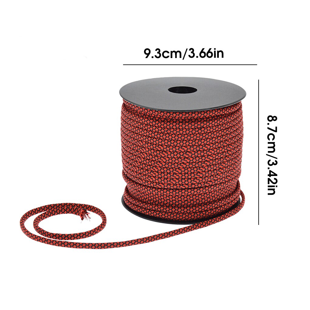 Corde paracorde pour plongée sous-marine, 50M, sangle de tente pour parapluie, randonnée, parachutisme: Red Black