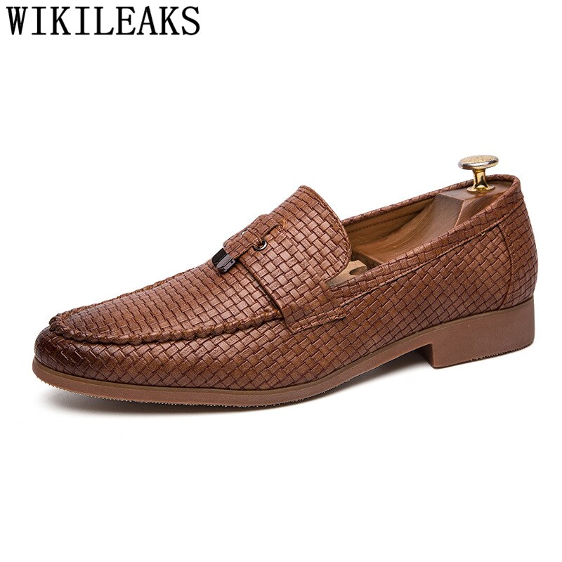 Hommes chaussures habillées mocassins mariage costume chaussures hommes noir chaussures officielles pour hommes Coiffeur Sepatu sans lacet Pria Buty Meskie