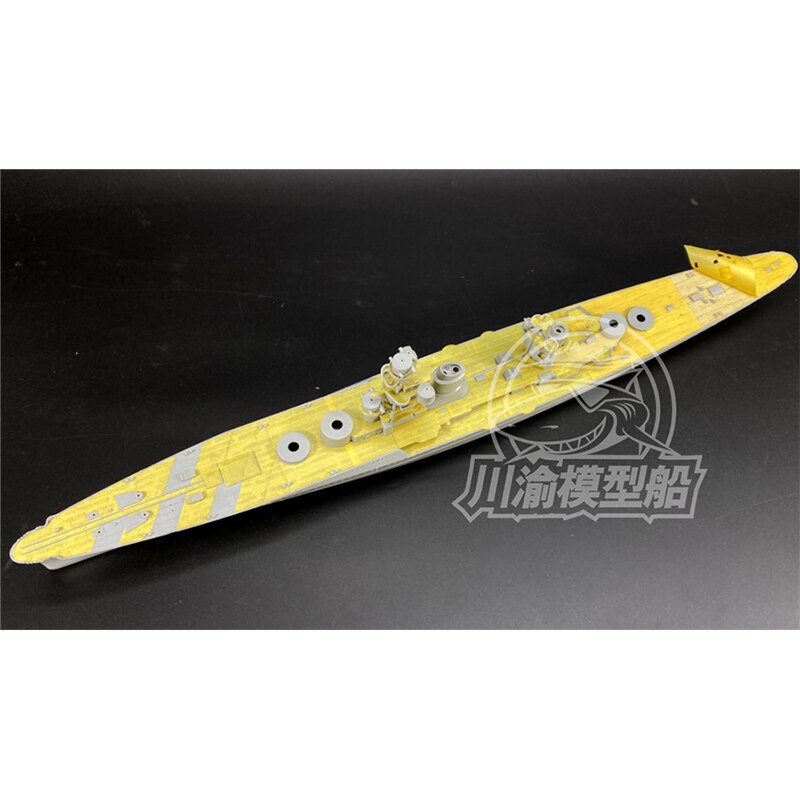 Escala 1/350, hoja de enmascaramiento de cubierta de madera para Trumpeter 05348, crucero pesado italiano, modelo Fiume, barco TMW00098