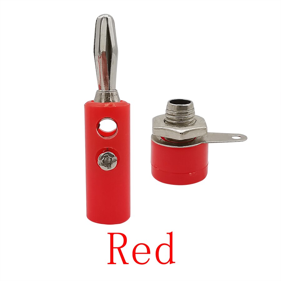 10/5/2Pair 4mm Banana Plug Screw Audio Speaker Adapter 4mm Banana Socket Jack Panel Terminal Connector Kits DIY Parts Red Black: Red / 5Pair