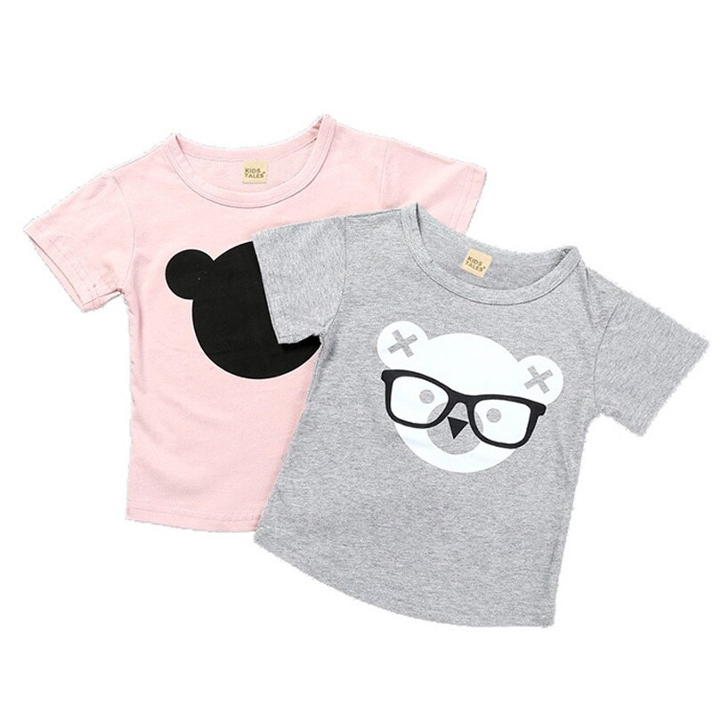 1-6Y Sommer Jungen T-Shirts Kleidung Cute Bear Baumwolle Kurzarm Cartoon Kinder Casual T Shirt Mädchen T tops