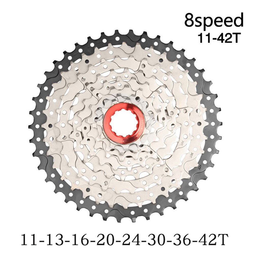 8speed Bicycle Cassette 11-42T Freewheel Sprocket 8 Speed Steel Flywheel for Parts MTB Mountain Bike Bicycle Chain Wheel Part