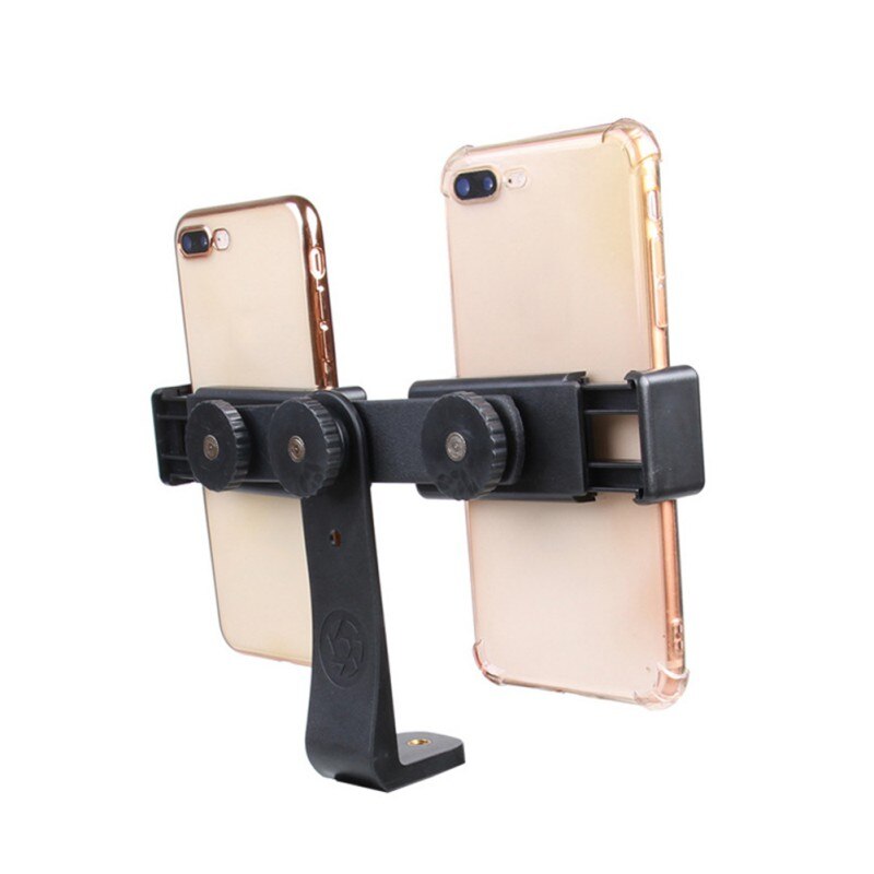 Universal Mobile Phone Camera Handle Holder Selfie Stand Handheld Grip Stabilizer Tripod with Dual Clip For iOS Android Phone