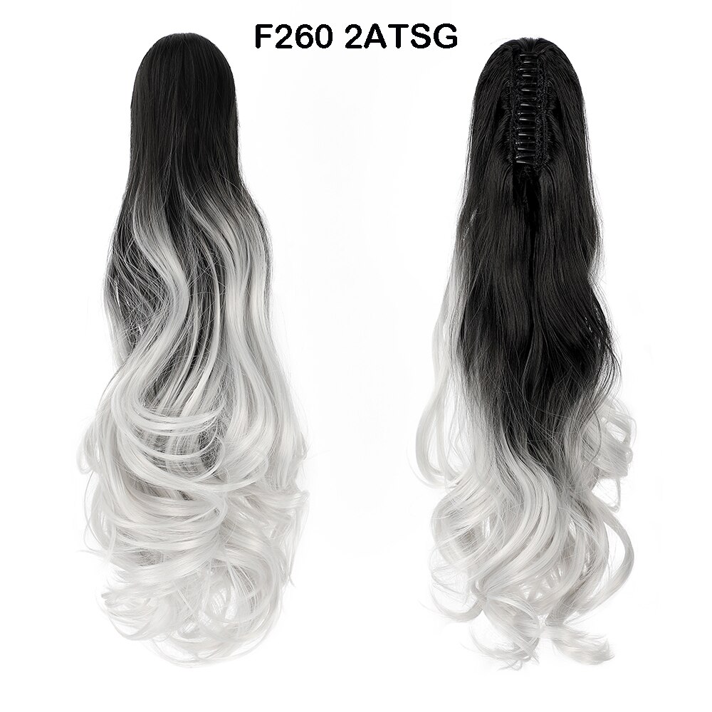 SHANGZI – Extension synthétique queue de cheval tressée, postiche queue de cheval noire pour femmes: F260 2AT SG