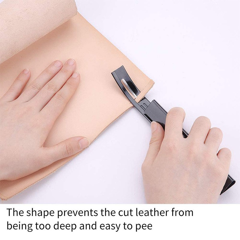 Cuchillo de seguridad para cortar cuero, herramienta para biselar con 3 cuchillas, herramienta para cortar cuero