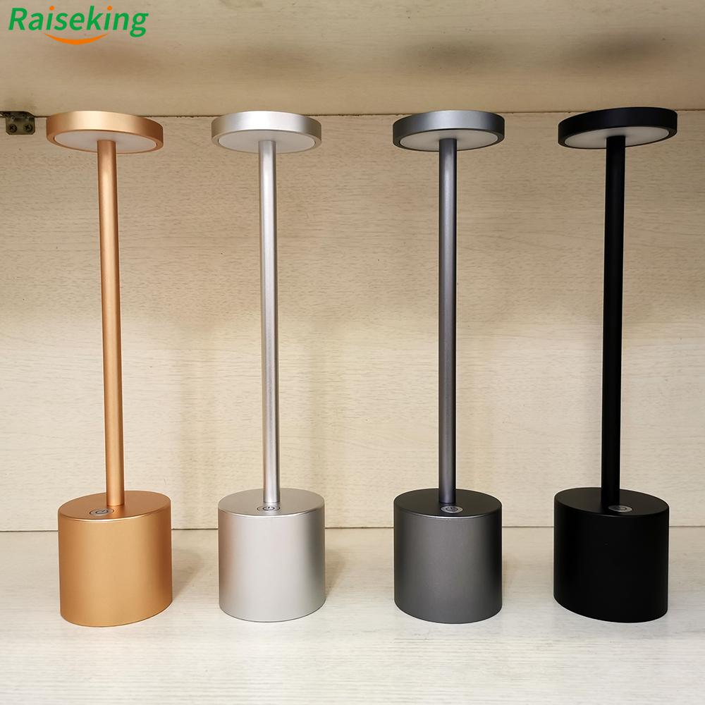 Lampada da tavolo senza fili moderna a portato dimmerabile in alluminio per ristorante con batteria ricaricabile Usb 5200ma per sala da pranzo sbarra Ktv dell'Hotel