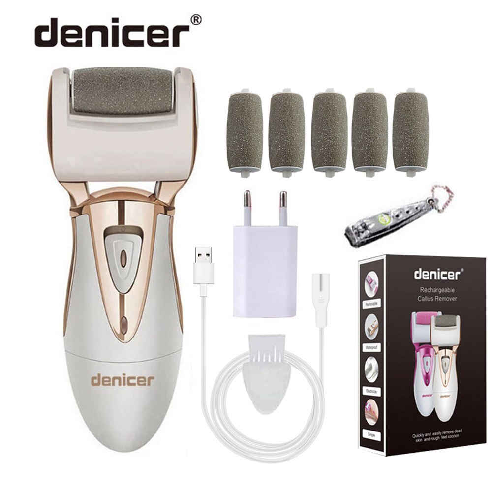 Rechargeable Pedicure Machine Health Foot Care Pedicura Tools Electric denicer Pedicure Foot File for Heel Callus Remover: 6 Heads-EU
