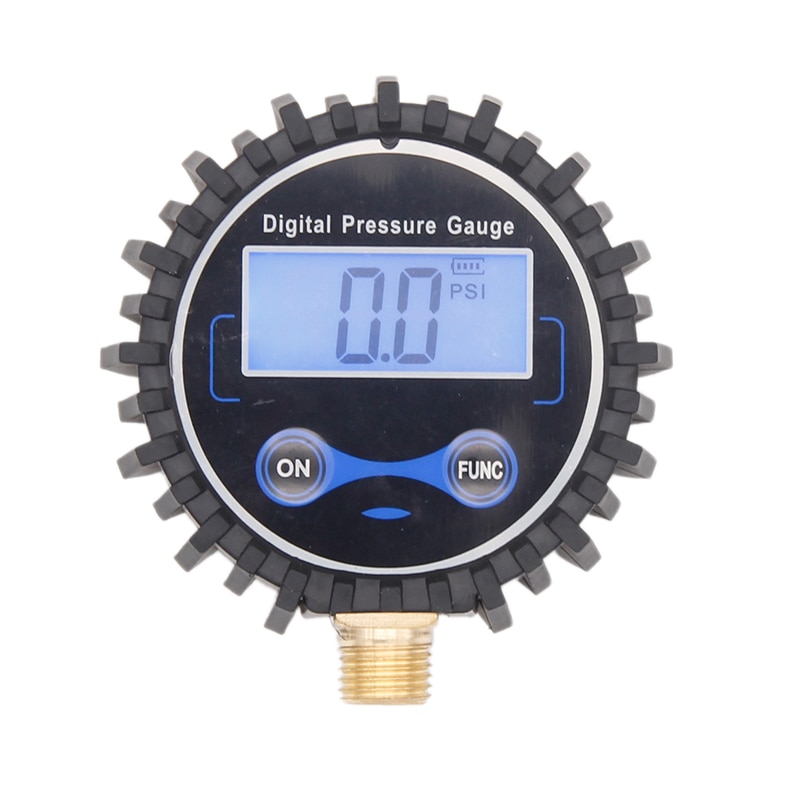 Digital Low Pressure Gauge with 1/4'' NPT Bottom Connector and Rubber Protector 0-60 psi, Accuracy 1%, Resolution 0.1psi
