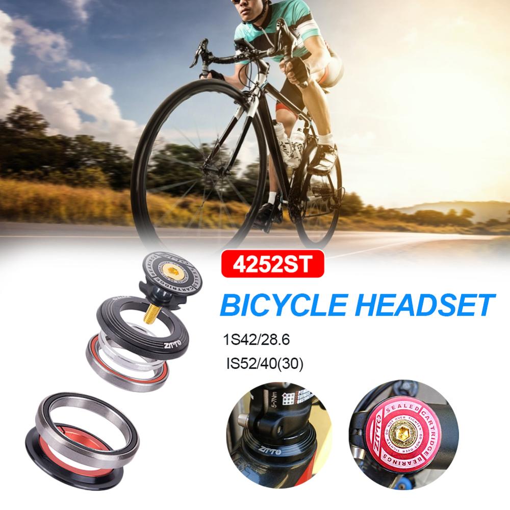 Bicycle Headset 42mm 52mm CNC 1 1/8"-1 1/2" MTB Bearing Straight And Tapered Tube Fork IS42 IS52 Steer Column Integrated System