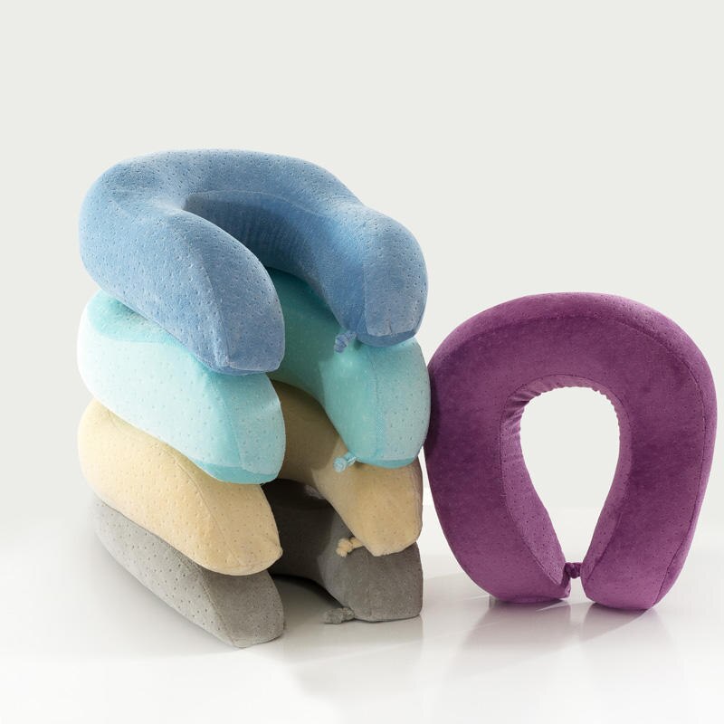 Beaked orthopedische U shape memory Latex fluwelen nek kussen voor bericht/reizen/vliegtuig/rust