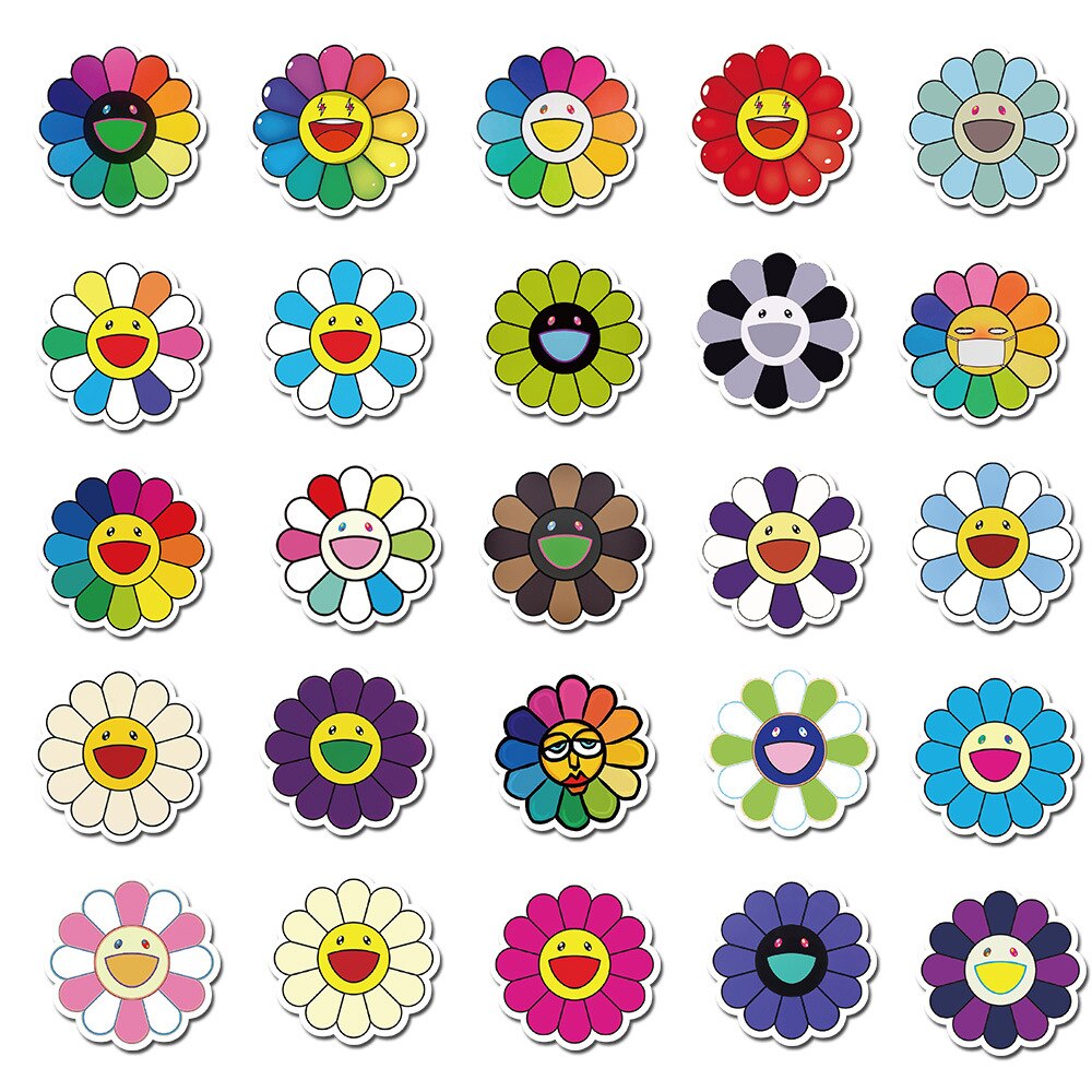 40 Pcs Zon Bloem Art Persoonlijkheid Tij Bagage Koffer Stickers Trolley Case Laptop Stickers