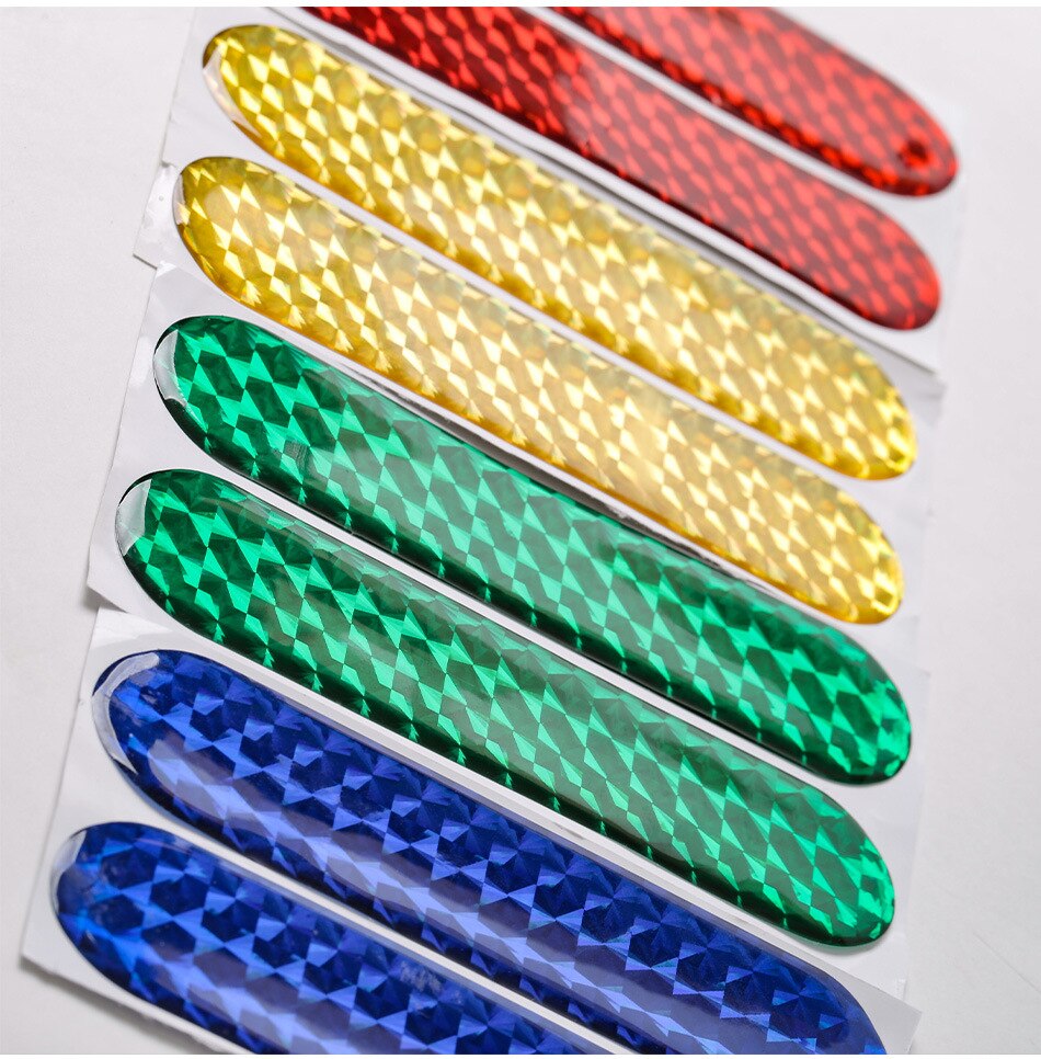 2 Stks/set Auto Reflecterende Sticker Auto Deur Sticker Decal Waarschuwing Tape Reflecterende Strips 4 Kleuren Veiligheid Mark Reflector Stickers