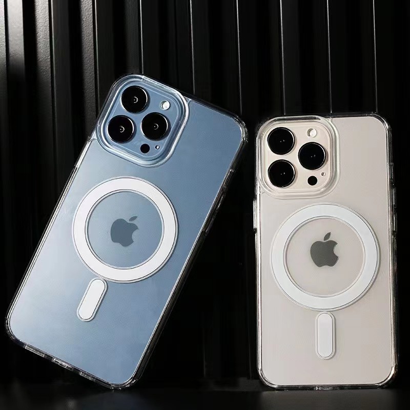 Originele magnetische draadloze opladerhoes voor iphone 14 13 12, 11 pro max, magsafe-hoes voor iphone 12, mini , 14 plus, transparante hoes