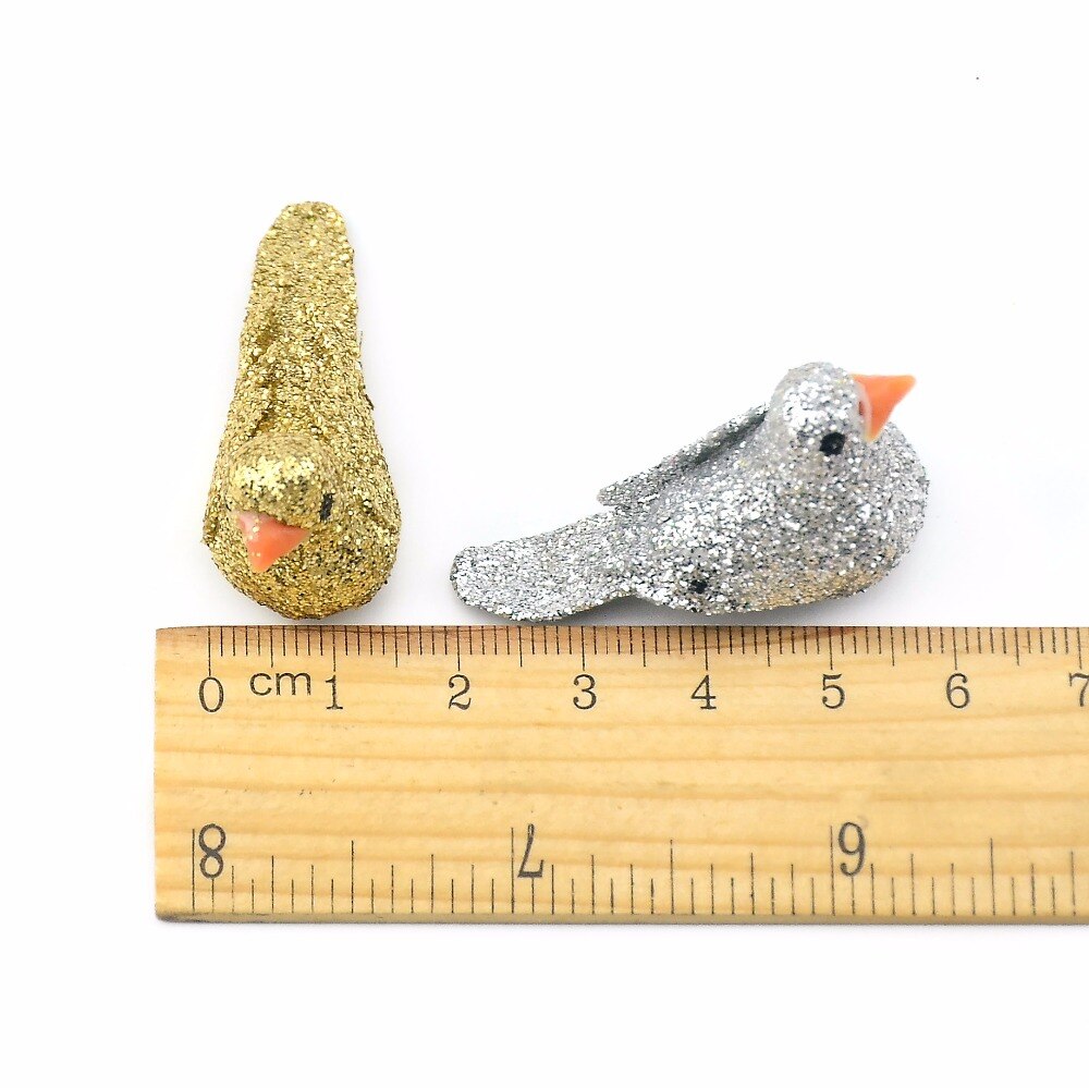 6 Stuks Wit En Roze Kunstmatige Foam Vogels Bruiloften Kerstboom Decoratie Diy Handwerk Accessoire Krans Scrapbooking