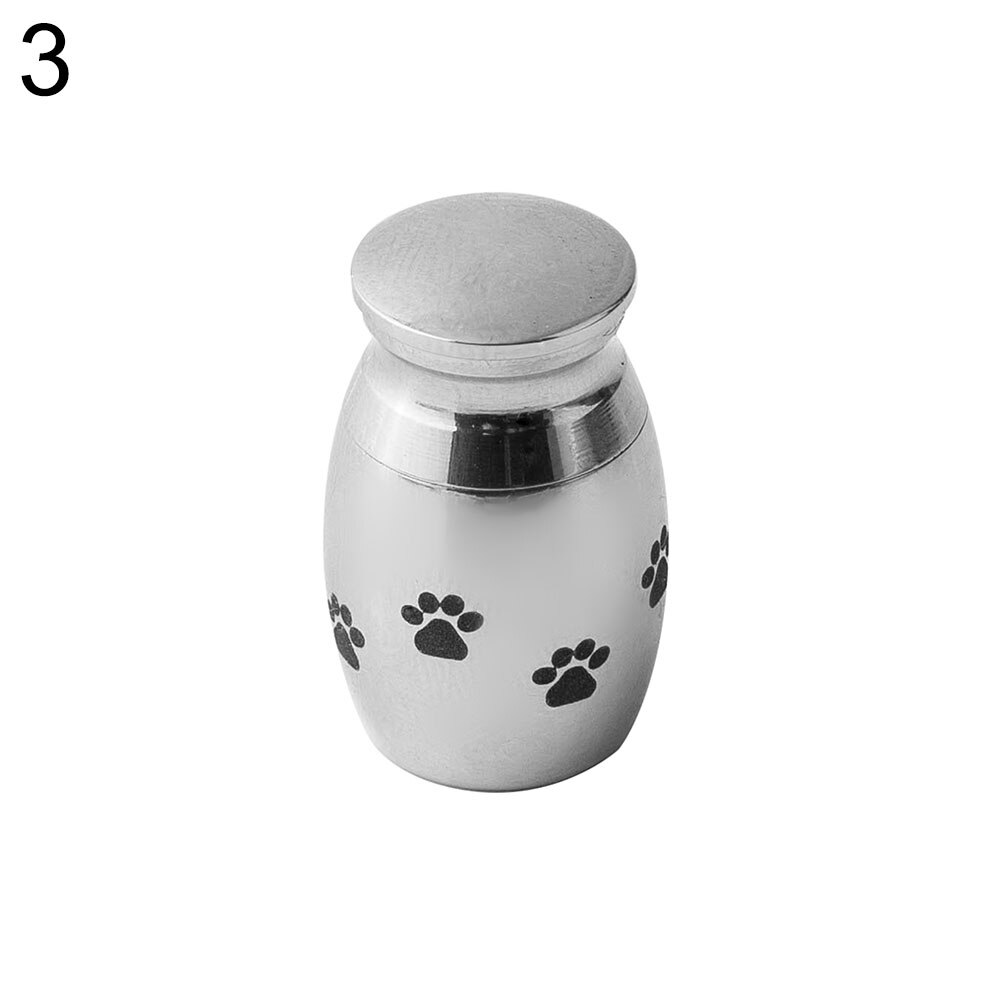 Haustier Beerdigung Sarg Haustier Gedenkstätten Heißer Mini Edelstahl Pfote Herz Urnen Hund: 3