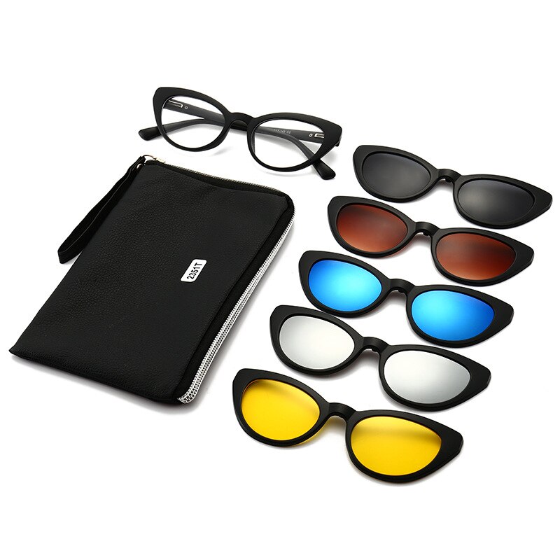 Hifot Occhiali Anti Luce Blu Con Clip Occhiali Da Sole Polarizzati Magnetici, Occhiali Da Lettura Con Occhiali Guida Notturna Occhiali Clip On Magnetico Per Donna Uomo, Lenti Da Sole Sovrapponibili - Foto 3