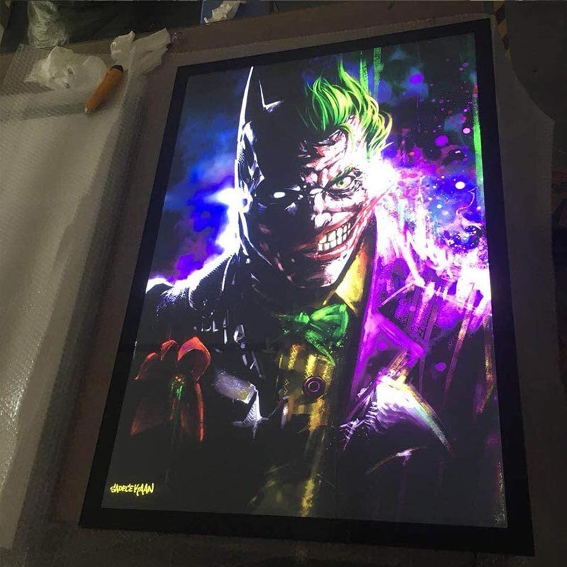 Aluminium led ljuslåda bildram för reklam bakgrundsbelyst skylt affisch display  a4 -  svart