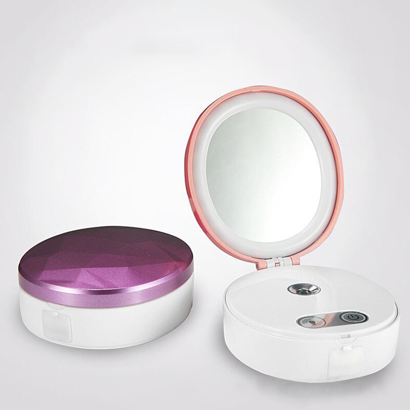 Led sminkspegel lampa usb-batterier laddarväska mini jonångare sminkljus ansiktsfuktspruta spa ångapparat